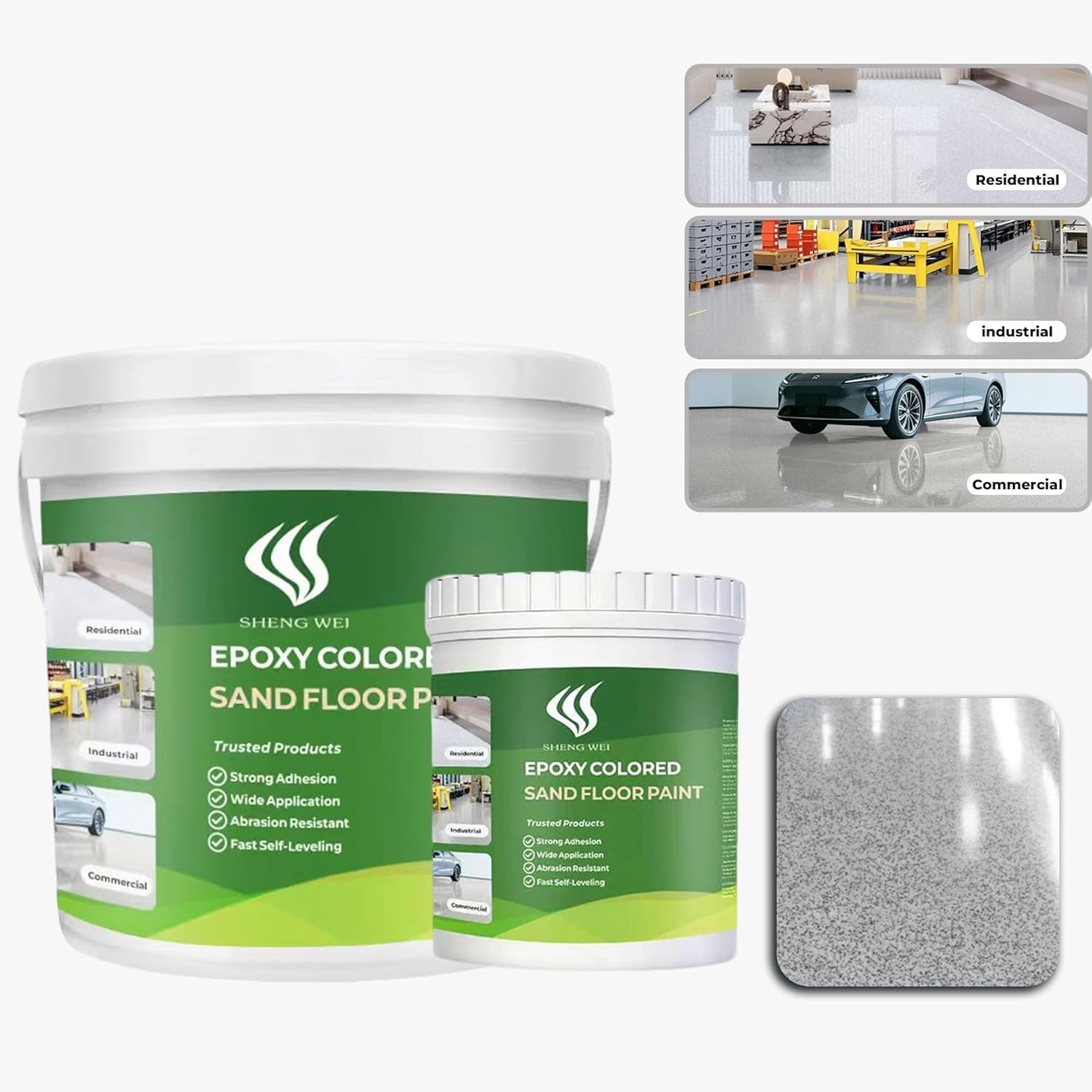 Gray Epoxy Coating with Marble Finish, 1 Gallon – Waterproof & Durable