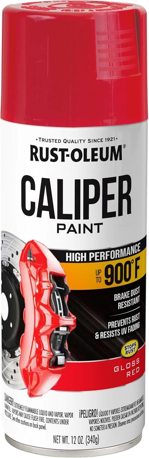 12Oz Red Caliper Paint High Heat Brake Dust Resistant Any Angle Spray
