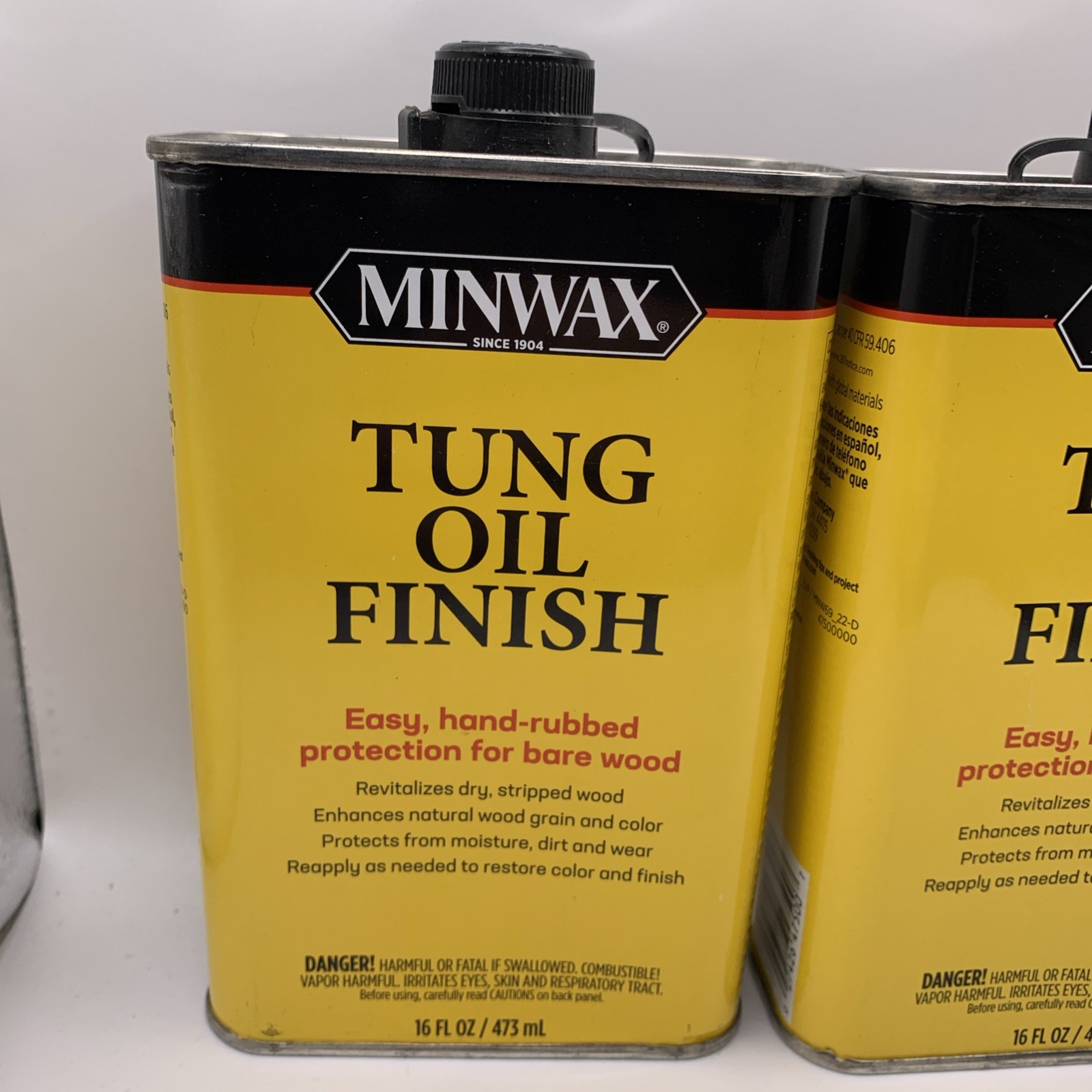 2 Pack Minwax Tung Oil Finish 16fl oz Can – 1 Pint – Wood Restoration