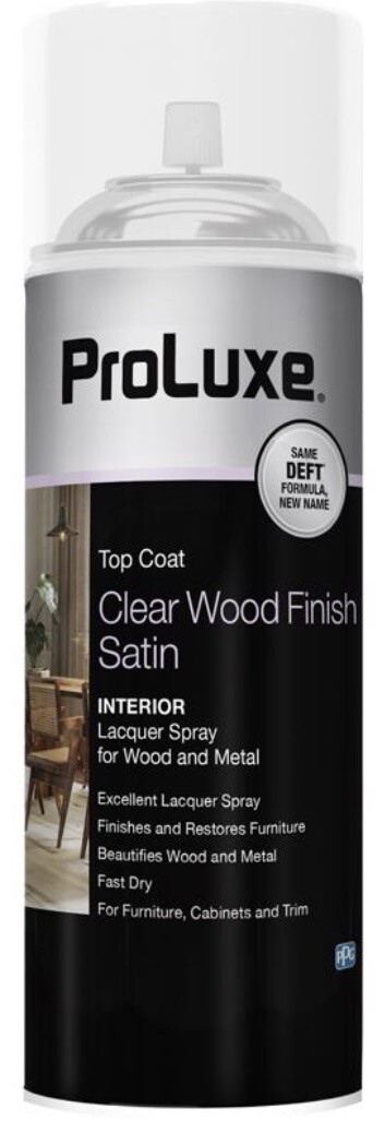 ProLuxe Deft PLX017S/54 Aerosol Clear Satin Lacquer Wood Finish 12.25 Oz.