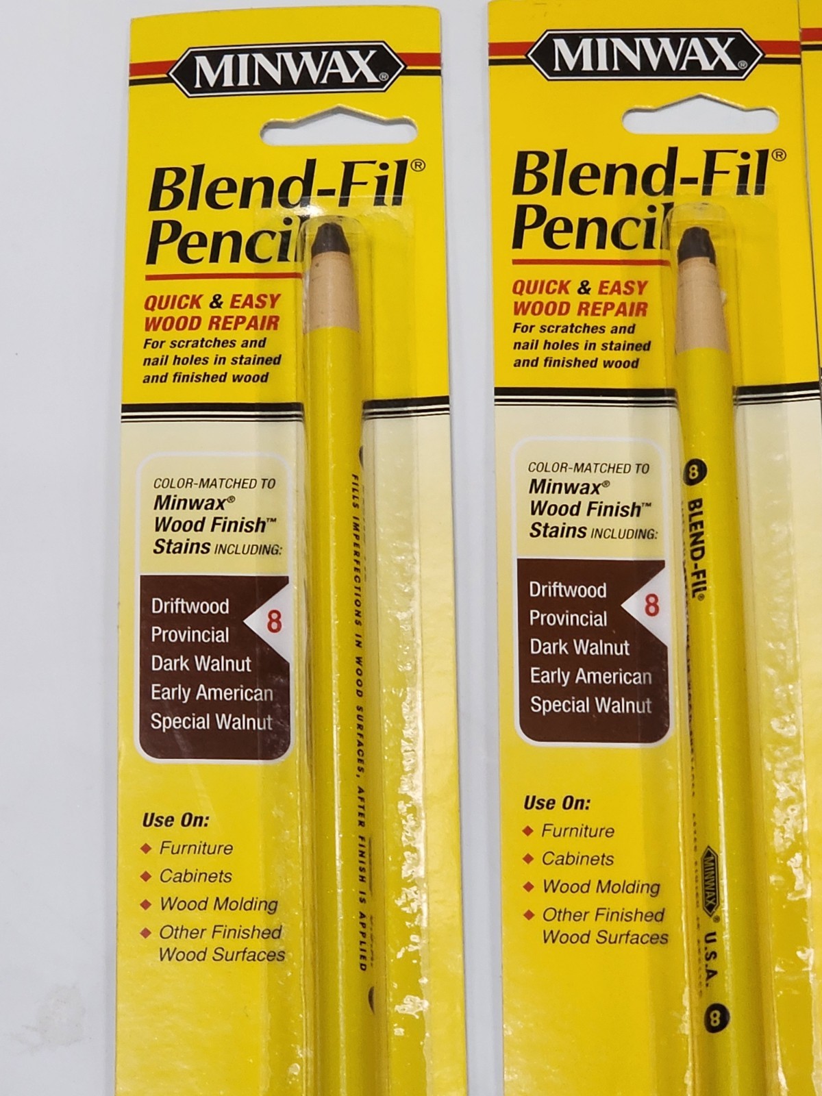 6 Minwax Wood Repair Blend Fil Pencil #8 Driftwood Provincial Dark Walnut