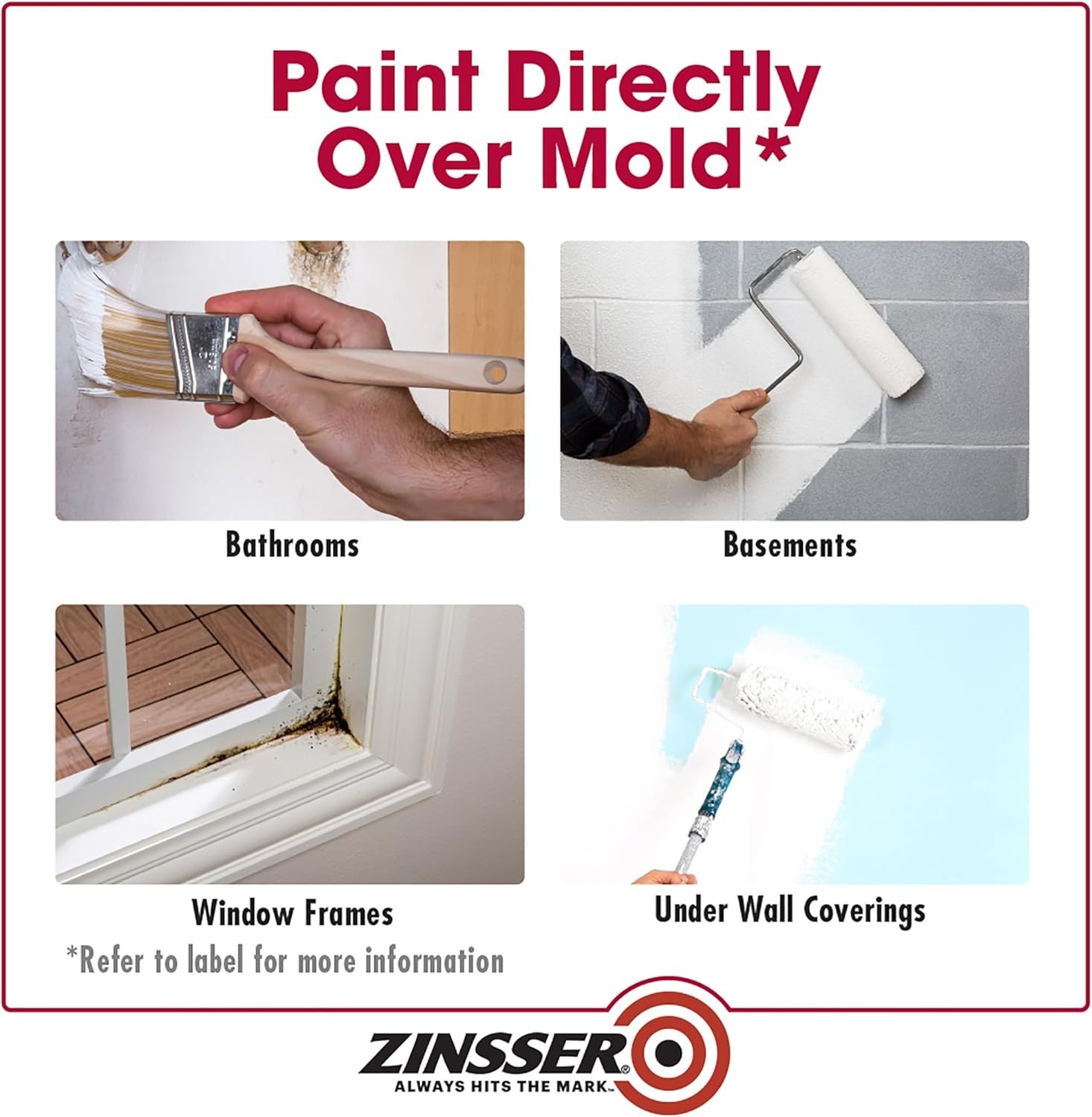 Qt Zinsser 276087 White Zinsser, Mold Killing Primer Water-Based Mold Killing Pr
