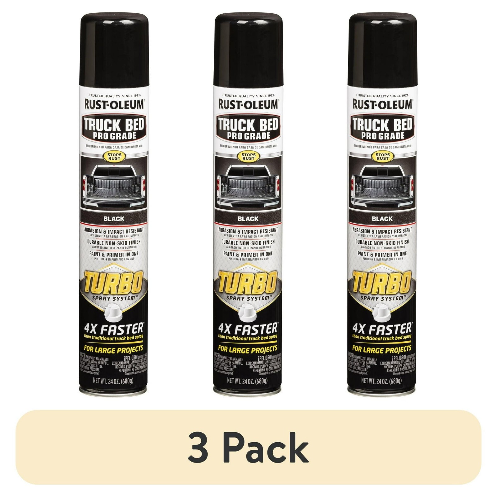 Stops Rust Turbo Automotive Flat Textured Truck Bed Spray Paint Black 24 3pack