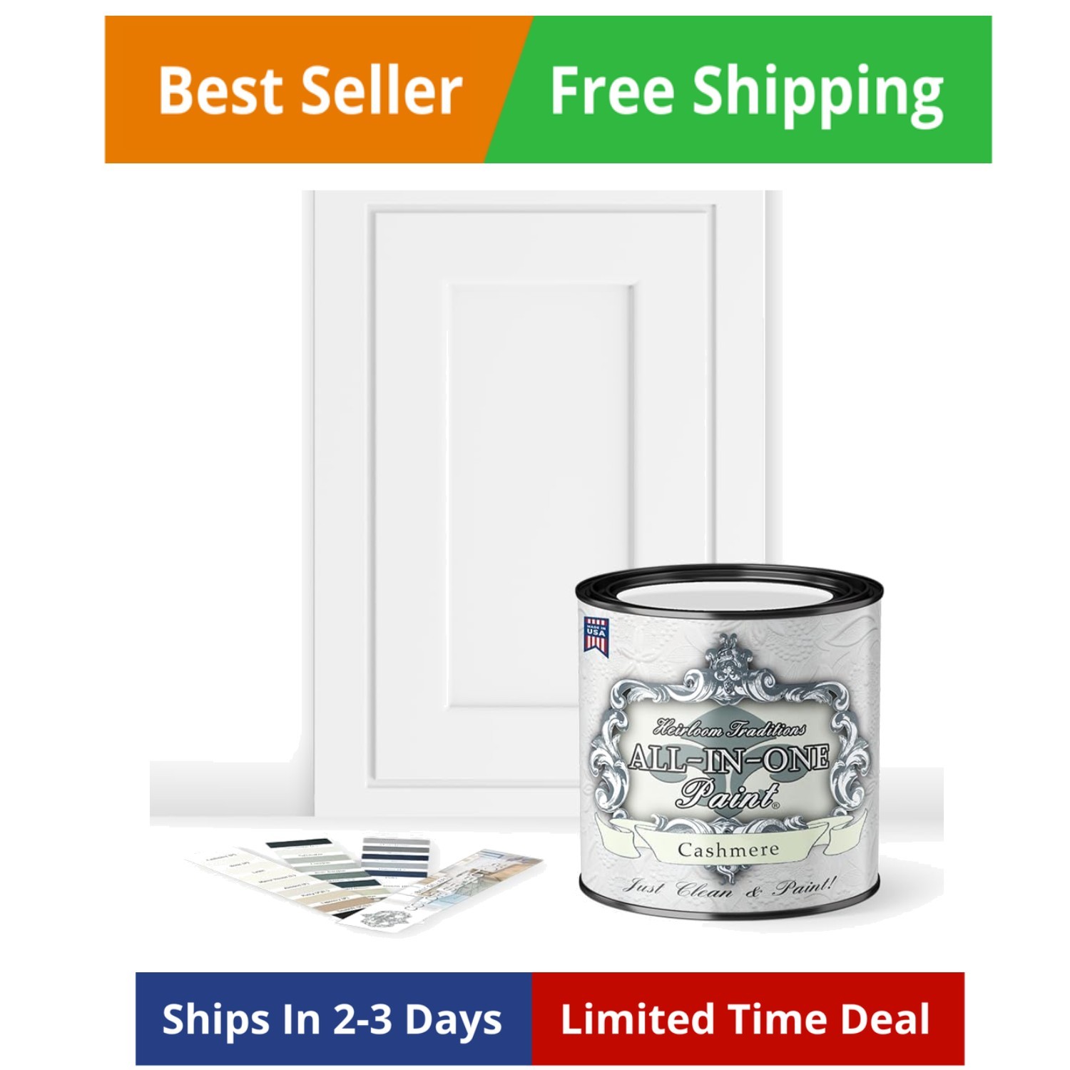 ALL-IN-ONE Paint by Heirloom Traditions, True White, Quart – Durable cabinet …
