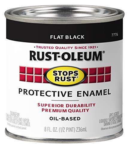 Rust-Oleum 7776730 Protective Enamel Paint, 8-Ounce, Flat Black