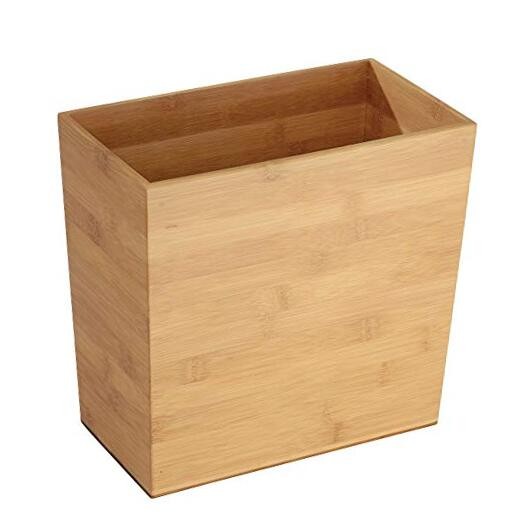 Rectangular Bamboo Waste Basket, The Formbu Collection – 10.5″ x Pack of 1