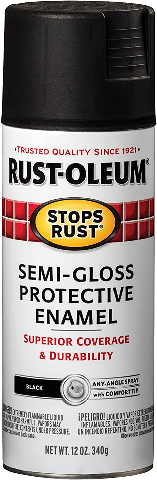 7798830 Stops Rust Spray Paint, 12 Oz, Semi-Gloss Black