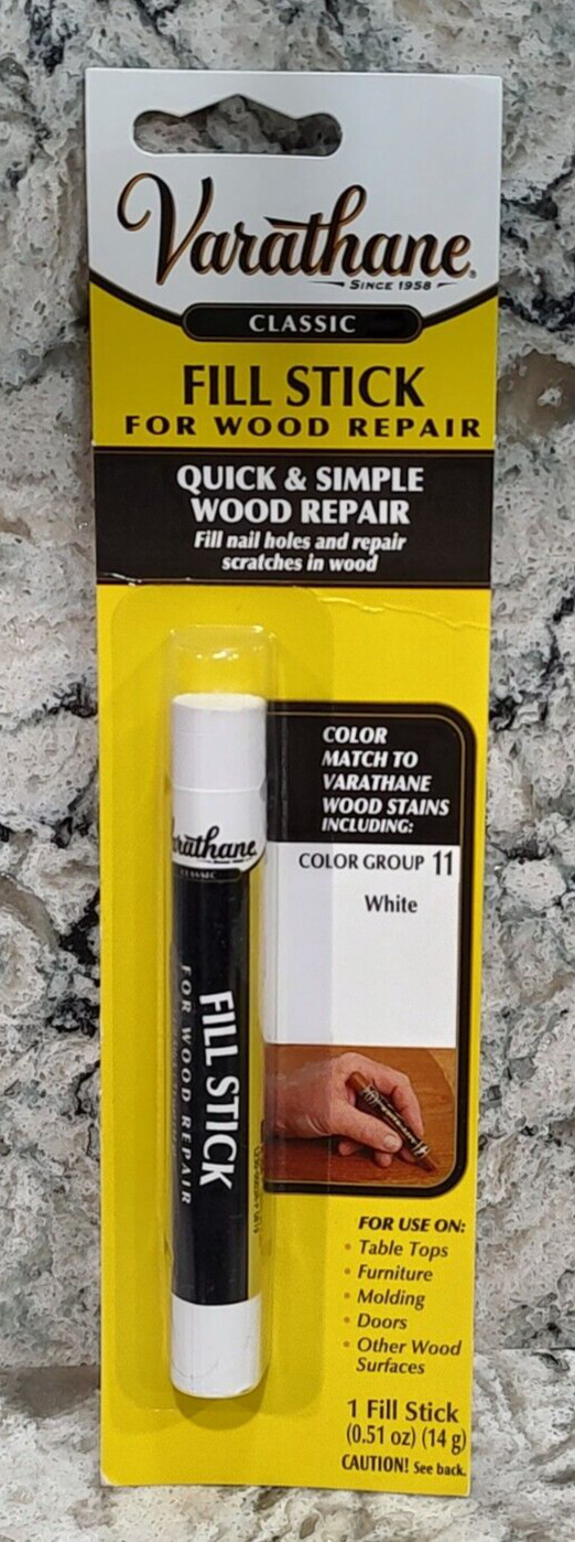 VARATHANE FILL STICK for WOOD REPAIR – WHITE – .51 oz / 14g