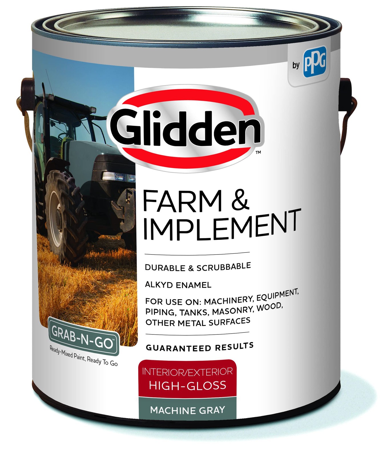 Glidden Grab N Go 128 Fl Oz Farm Implement High Gloss Paint Grey Interior Ext…