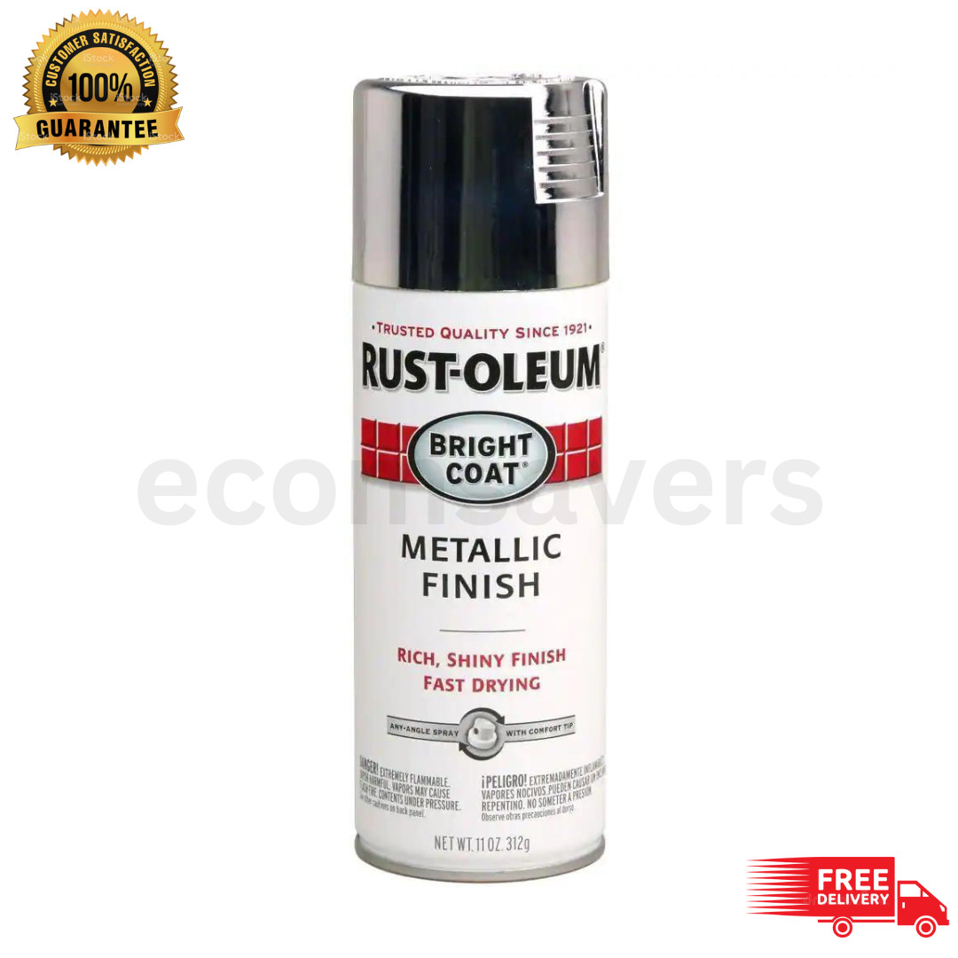 11 oz. Bright Coat Metallic Chrome Spray Paint – Quick-Drying and Durable Finish