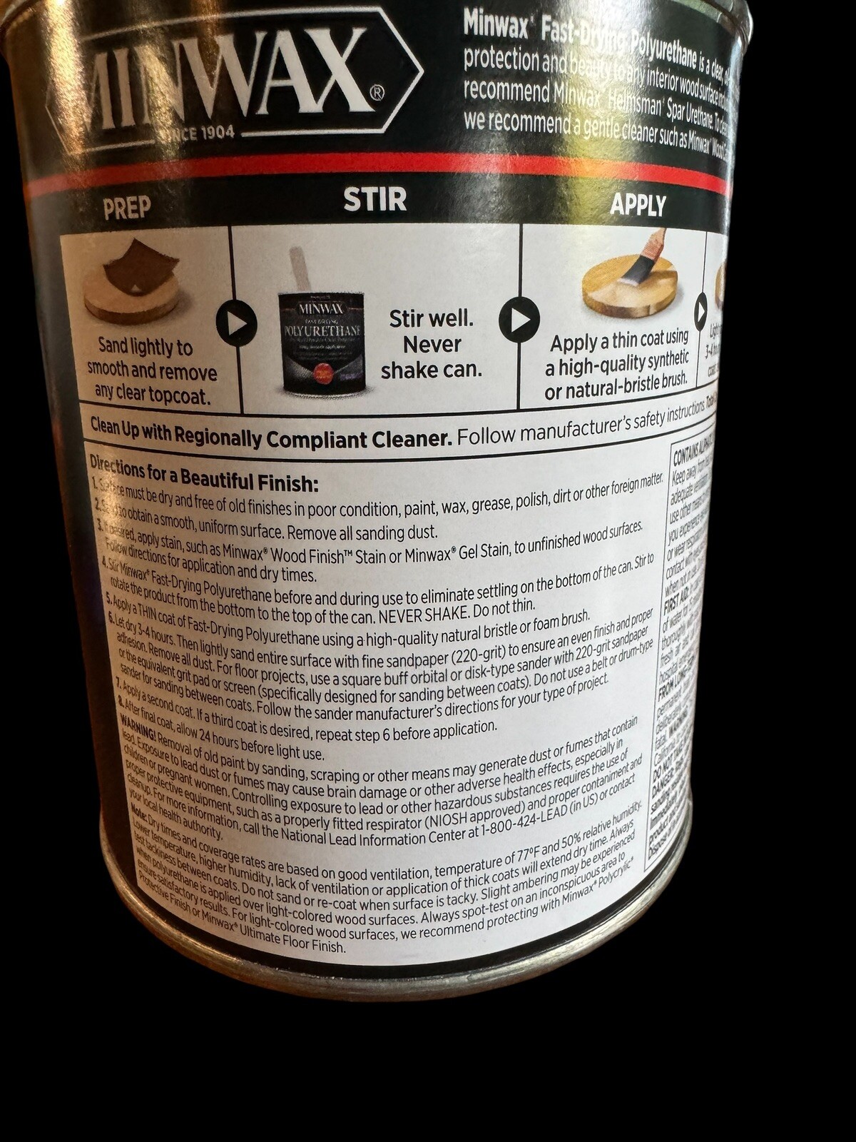Minwax Fast Drying Polyurethane Protective Wood Finish, Clear Semi-Gloss, 1
