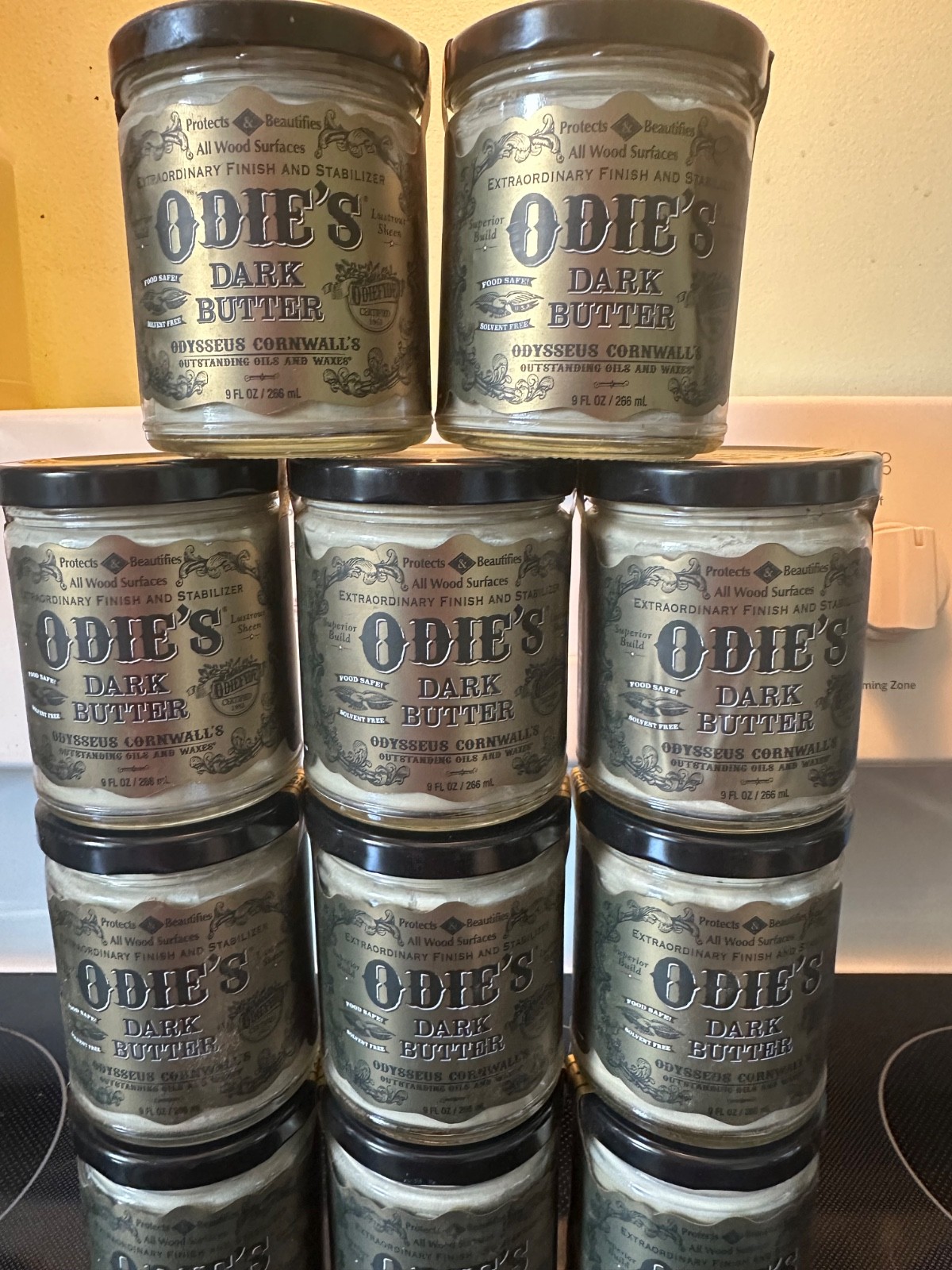 Odie’s Oil dark DARK BUTTER lot of ELEVEN 9 oz. glass jars!!! HUGE DISCOUNT!!!