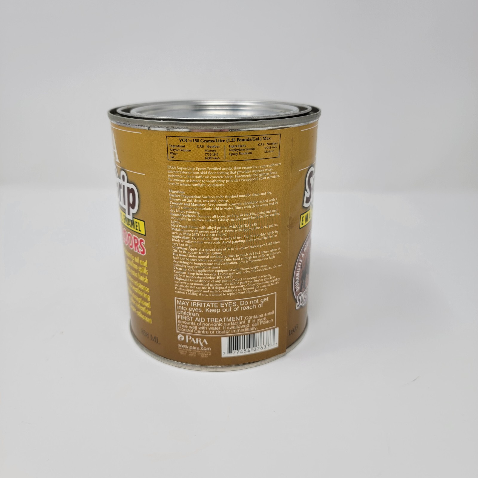Para SuperGrip Epoxy Fortified Acrylic Enamel Floors 1 Qt 858ML Ultra Deep Base