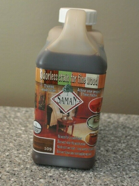 SamaN 1-Quart Interior Water Based Stain for Fine Wood, Walnut #109