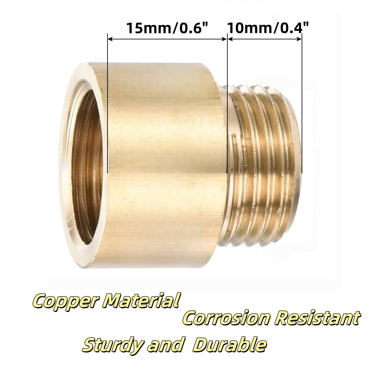 Shower Head Extension Arm, 2 Pack Brass G1/2 Male to Female Thread Gold