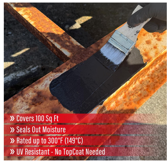 2 in 1 Rust Converter & Metal Primer, 35 oz Black Rust Reformer Paint for Metal,