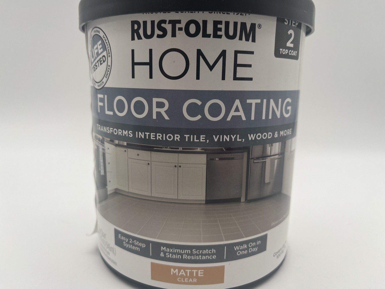 Rust-Oleum Home FLOOR COATING 1 qt. Tile Vinyl Wood MATTE CLEAR Paint 358871 NEW