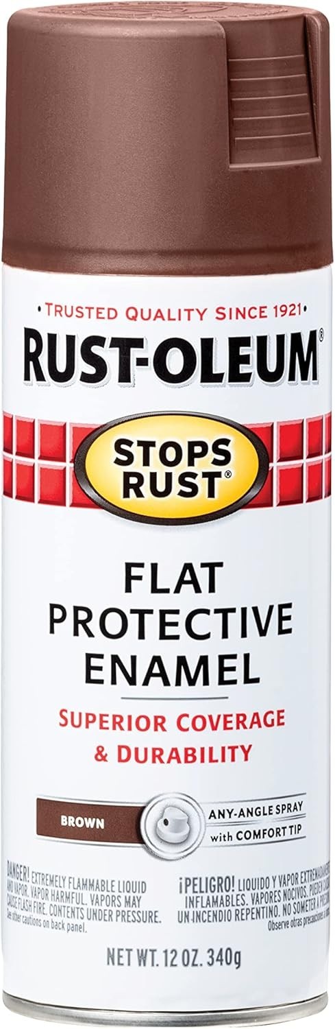 214085 Stops Rust Spray Paint, 12 oz, Flat Brown