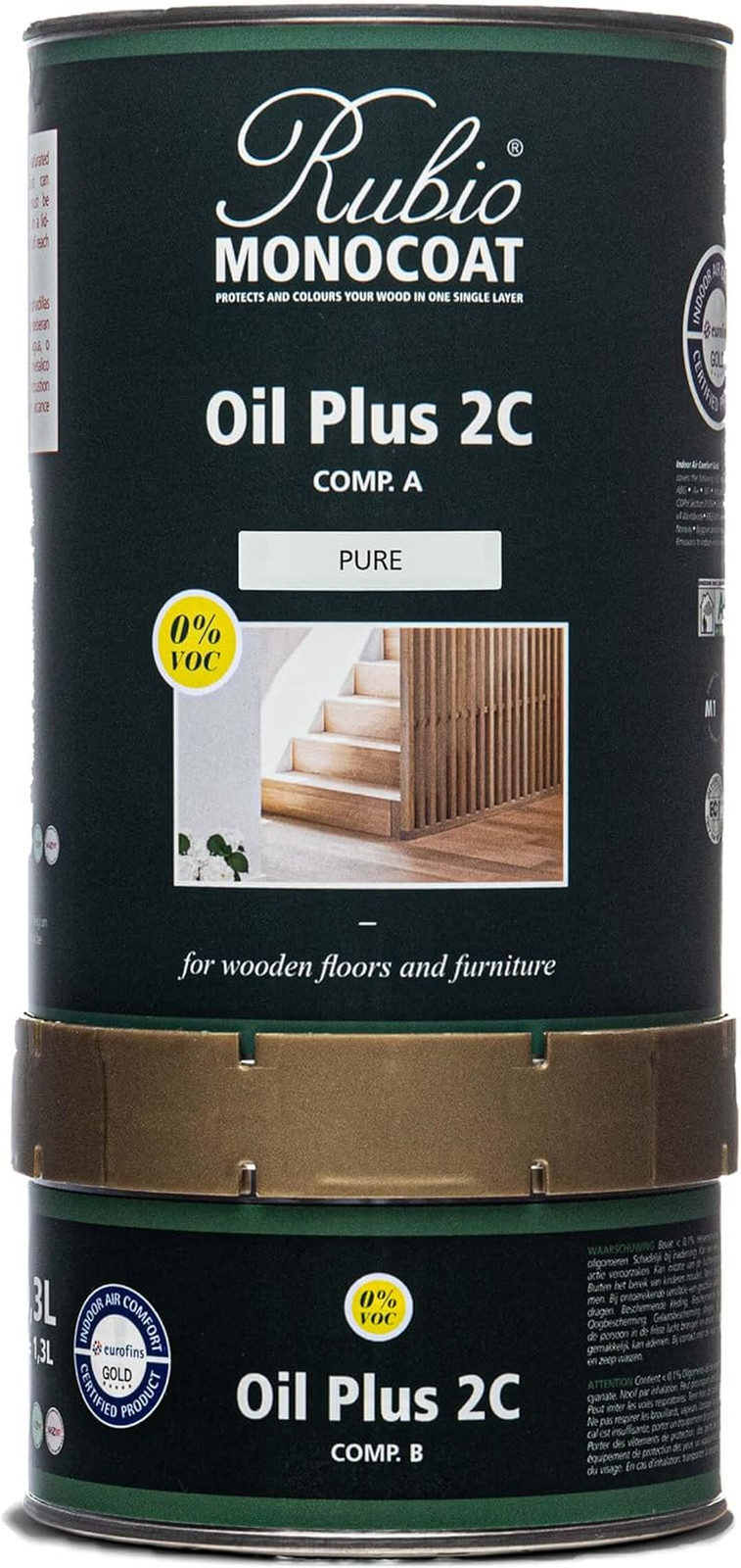 Wood Oil Finish 650 Ft² – Pure | Oil plus 2C | Quick-Dry, Eco-Friendly Linseed W