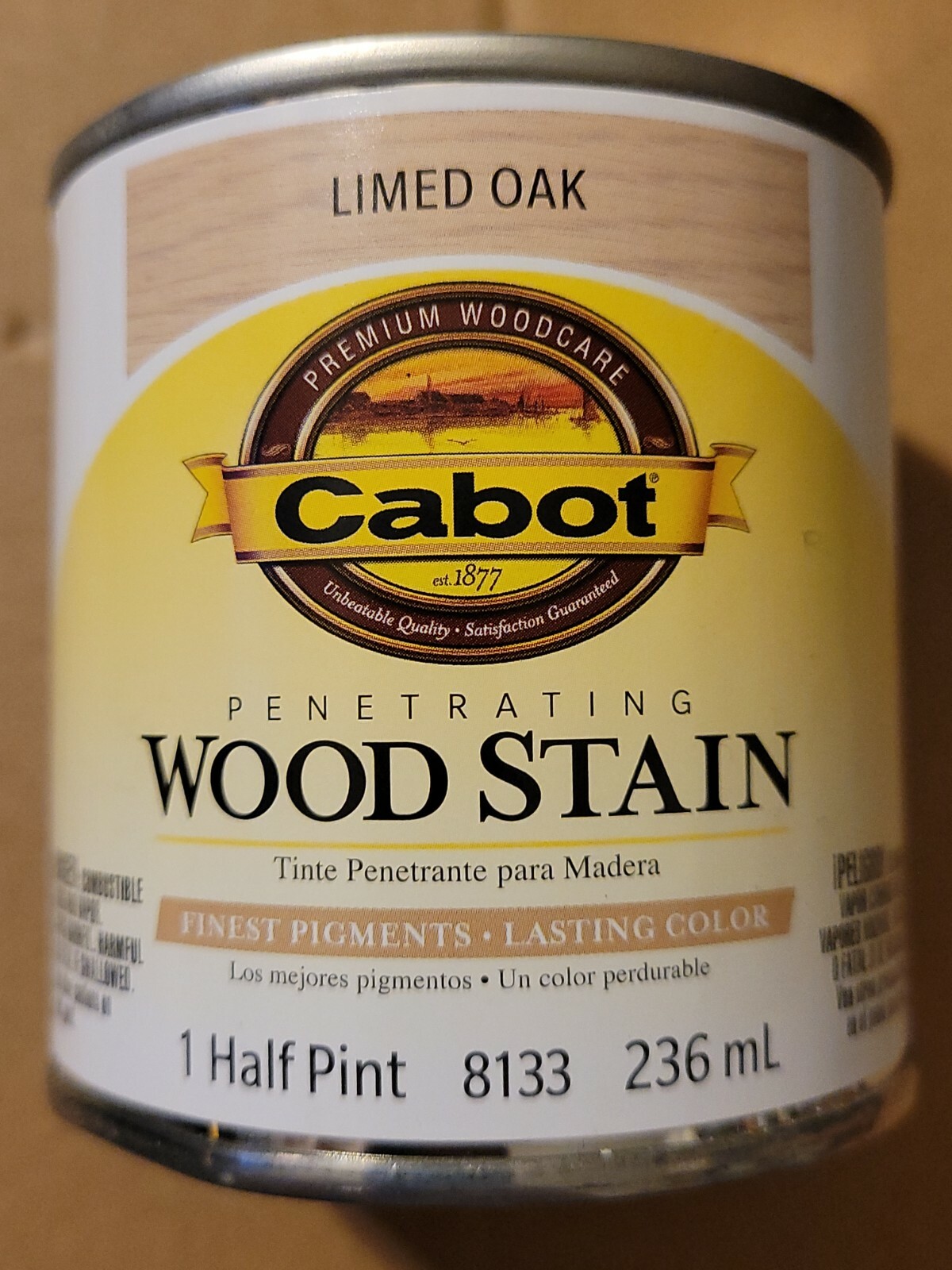 CABOT PENETRATING INTERIOR OIL WOOD STAIN 1 HALF PINT CAN LIME OAK