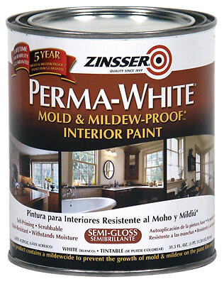 Perma-White 2754 Mold & Mlidew Proof Interior Paint, White Semi-Gloss, Quart –