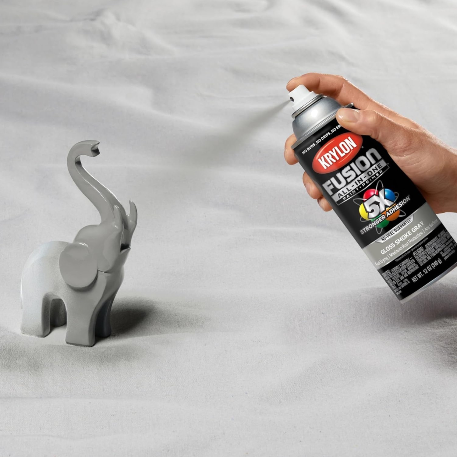 12 oz Fusion Roll-On Adhesive Spray Paint in Gloss Smoke Gray – Indoor/Outdoor