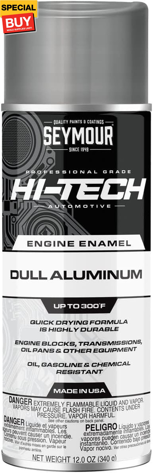 EN-71 Hi-Tech Engine Spray Paint, Dull Aluminum 12 Ounce (Pack of 1)