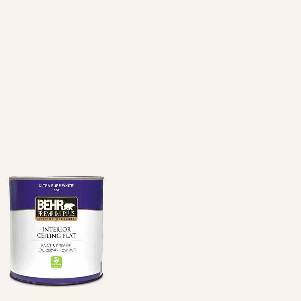 1 Qt. Ultra Pure White Ceiling Flat Interior Paint