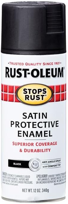 Rust Oleum Satin Black Spray Paint 12 oz