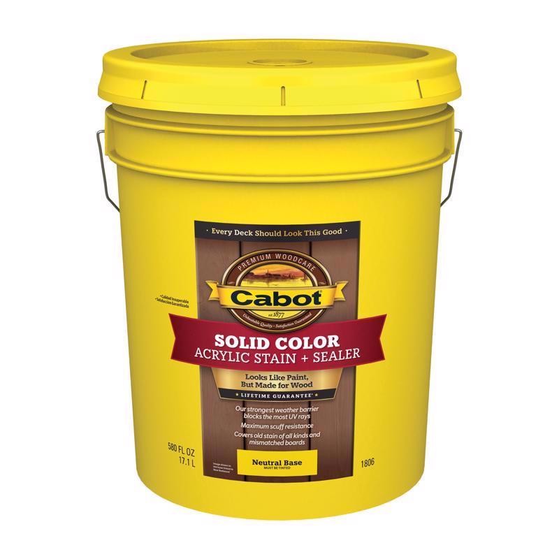 Cabot Solid Color Acrylic Stain & Sealer 5 gal Tintable Neutral Base