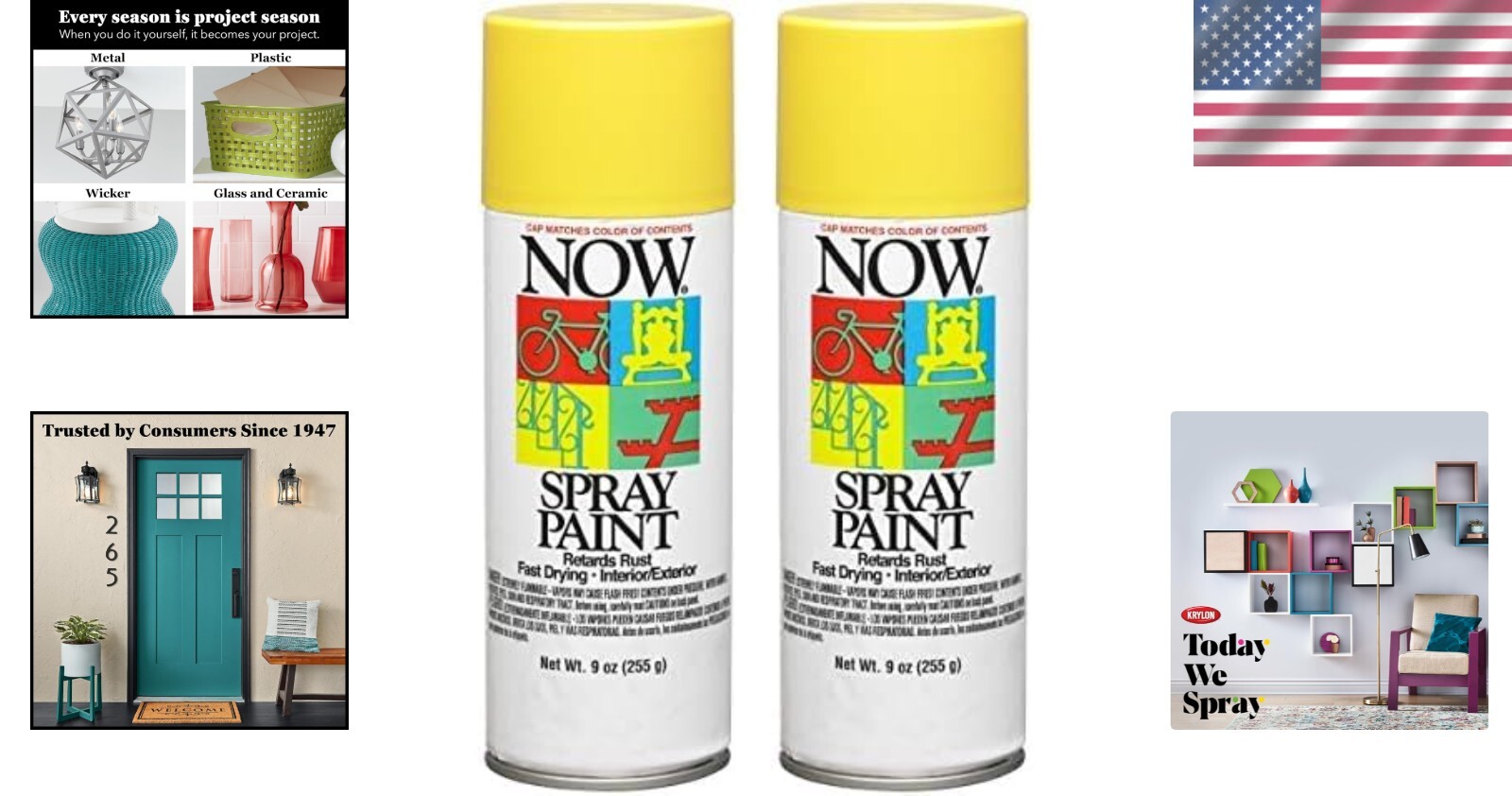 9 Oz Sunshine Yellow Spray Paint – Rust Resistant, Ideal for Multiple Surfaces