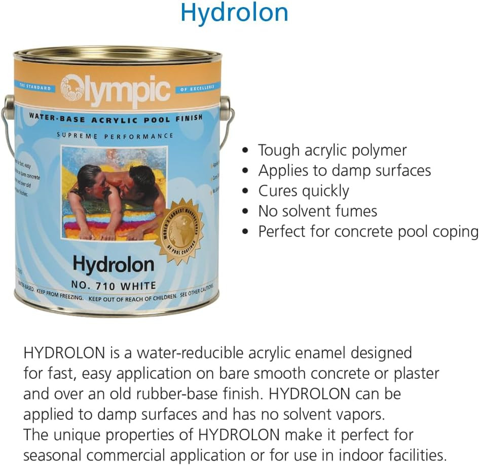 Olympic Hydrolon Bikini Blue Pool Paint 1 Gallon Water-Based Acrylic Coat