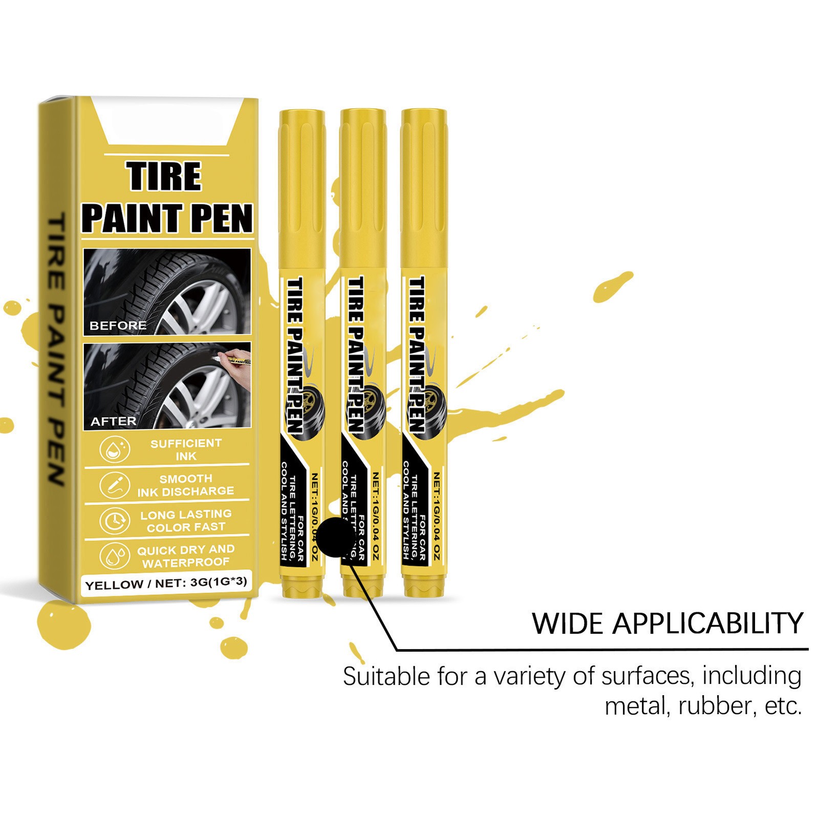 Tire Paint Markers For Easy Application On Automotive Surfaces Easy To Use