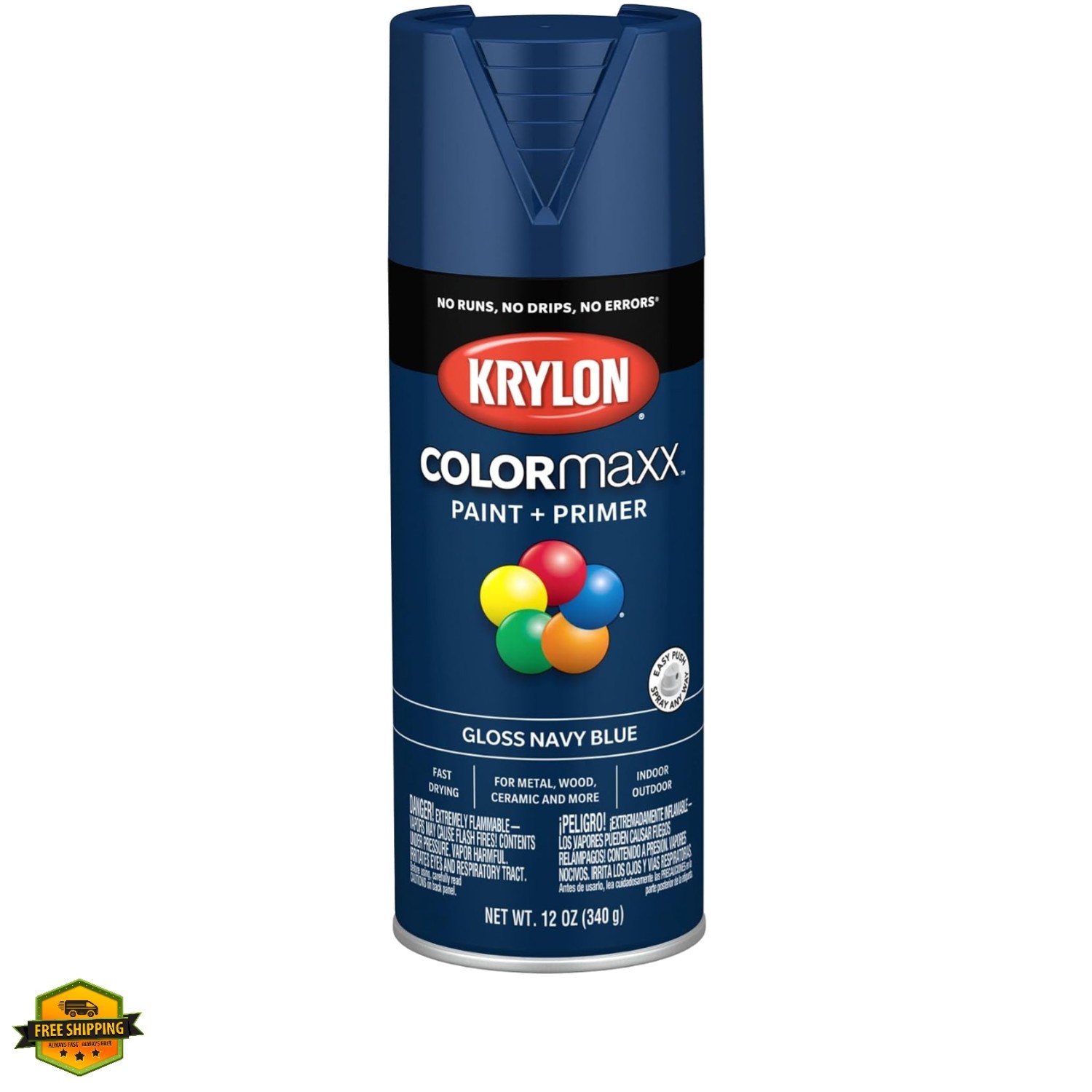 ColorMaxx 12 Oz. Gloss Spray Paint, Navy Blue – 1 Each