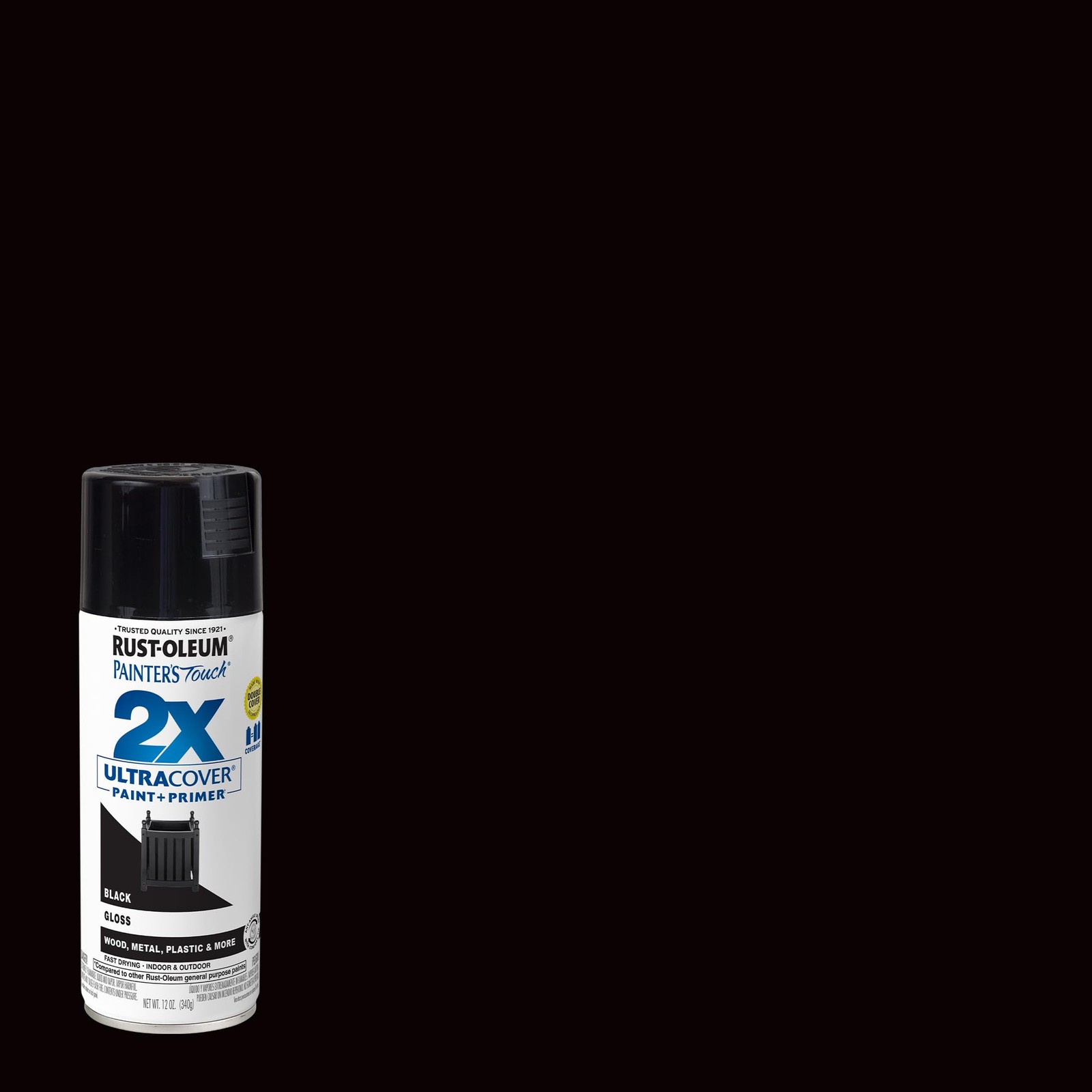 Painter’s Touch 2X Ultra Cover Gloss Black Spray Paint 12 Ounce Pack of 6