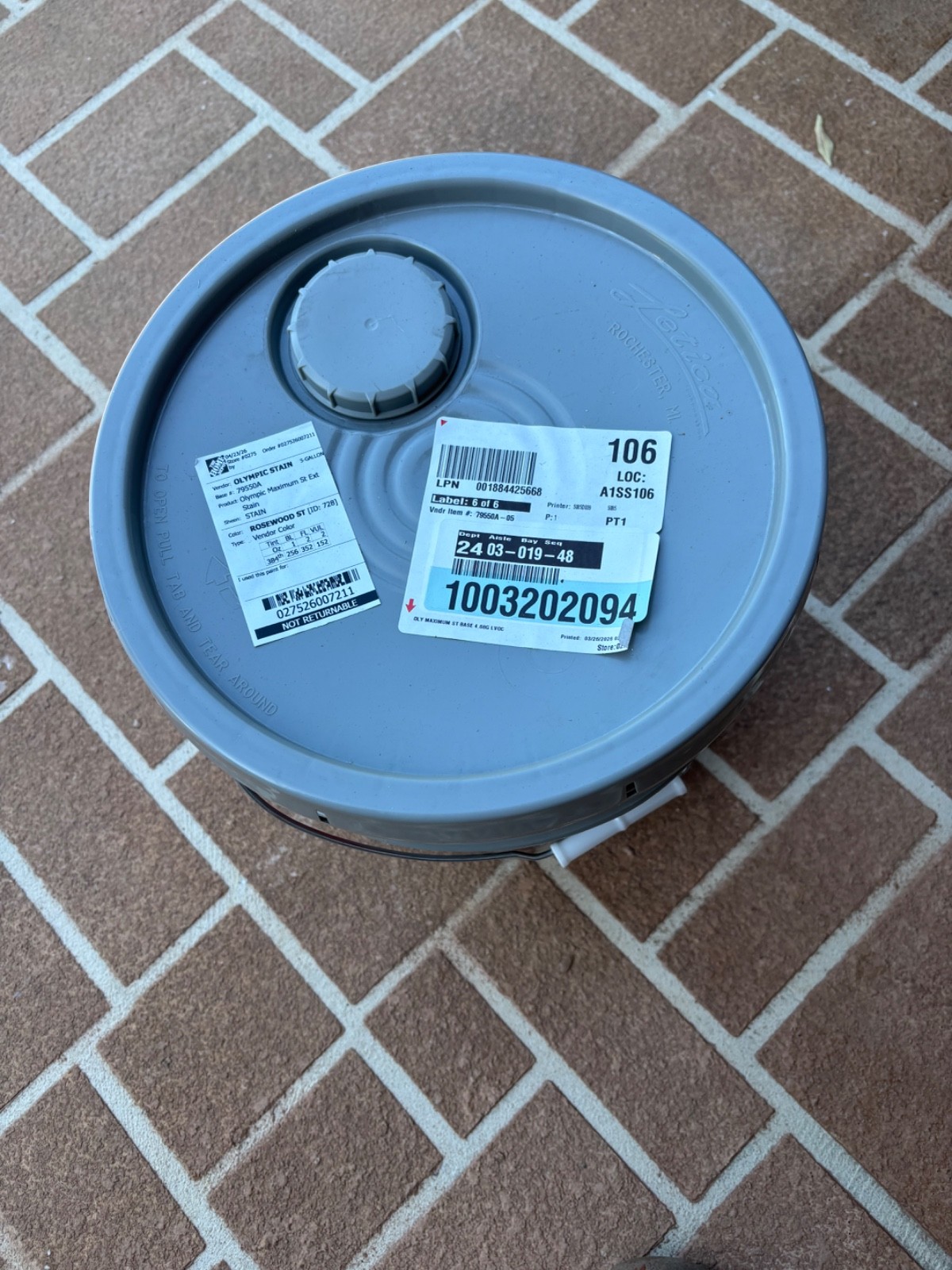Olympic Maximum deck stain and sealer ( Rosewood Color )