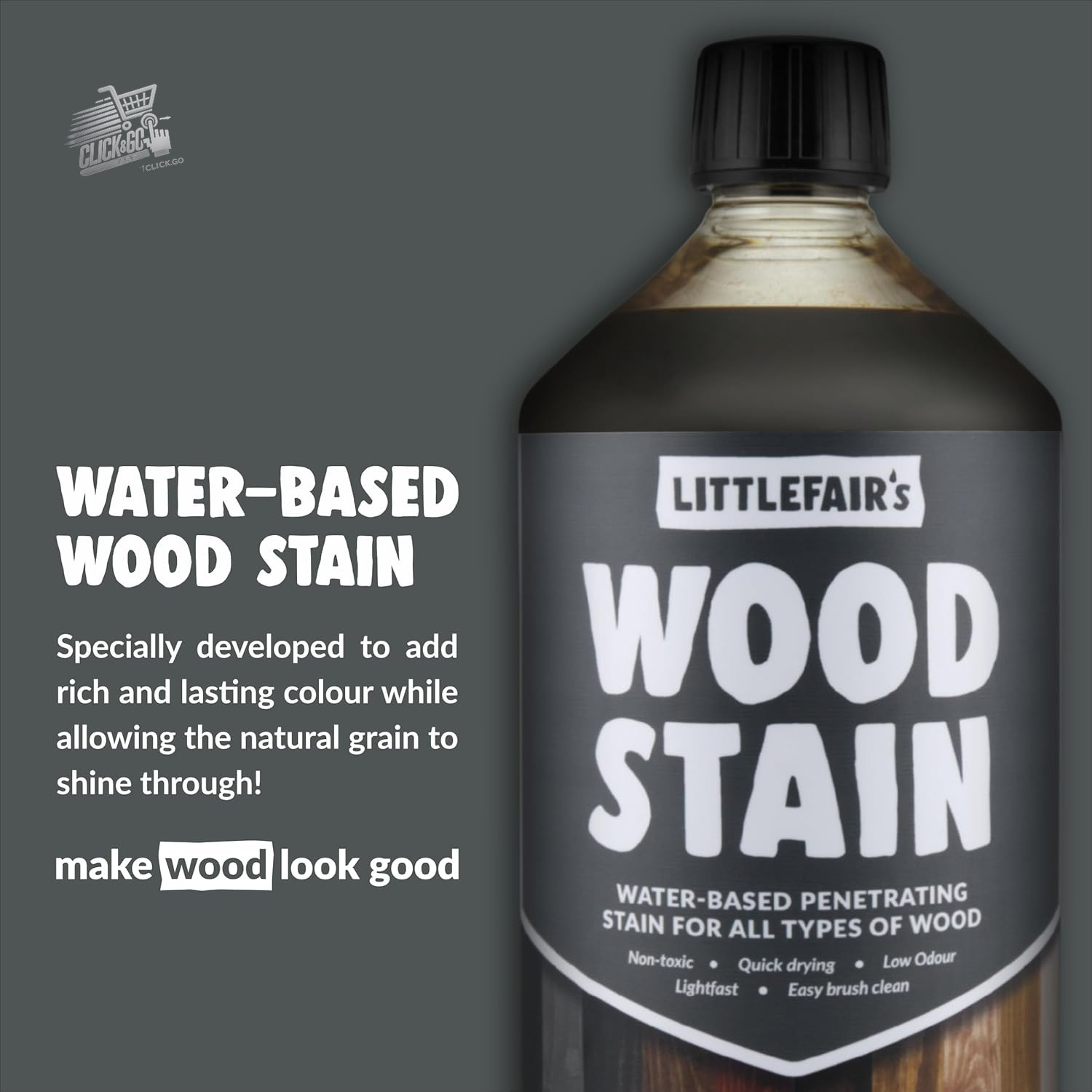 Littlefairs Matte 2.5L Iron Biting Interior Grey Water Base Wood Dye