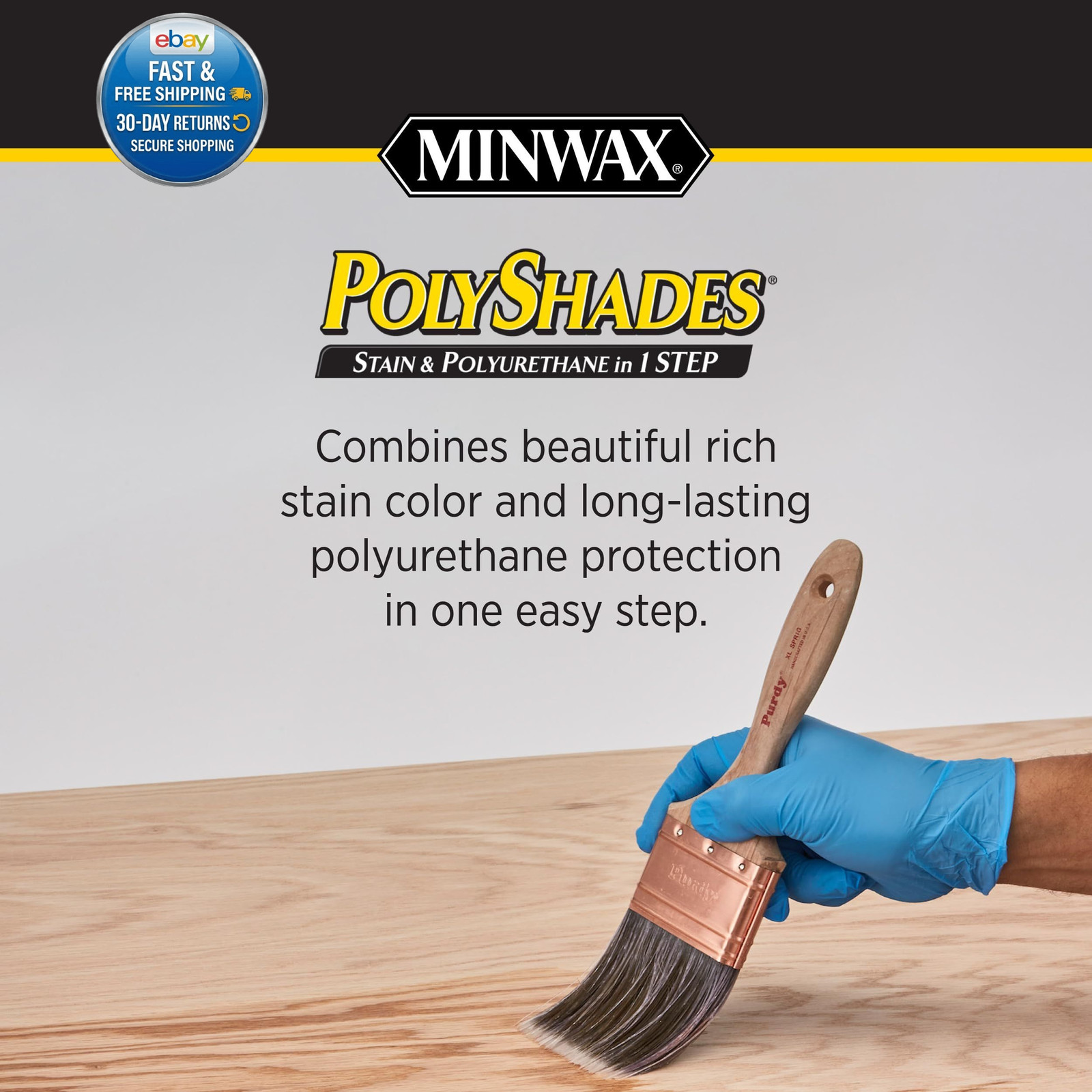 PolyShades Wood Stain + Polyurethane Finish – ½ 0.25 Quart, Pecan