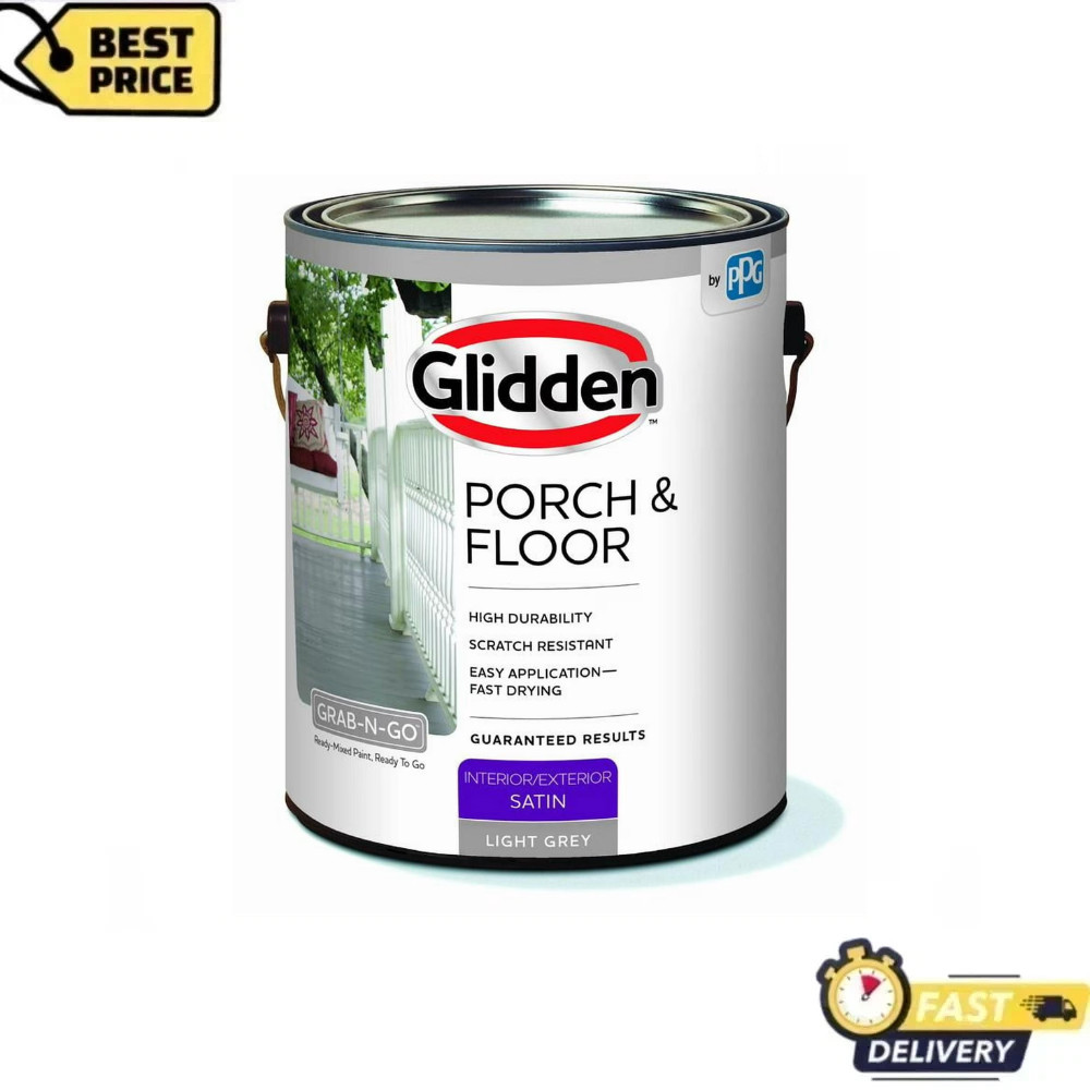Glidden Porch & Floor 1 gal. Light Gray Satin Interior/Exterior Paint w/ Primer