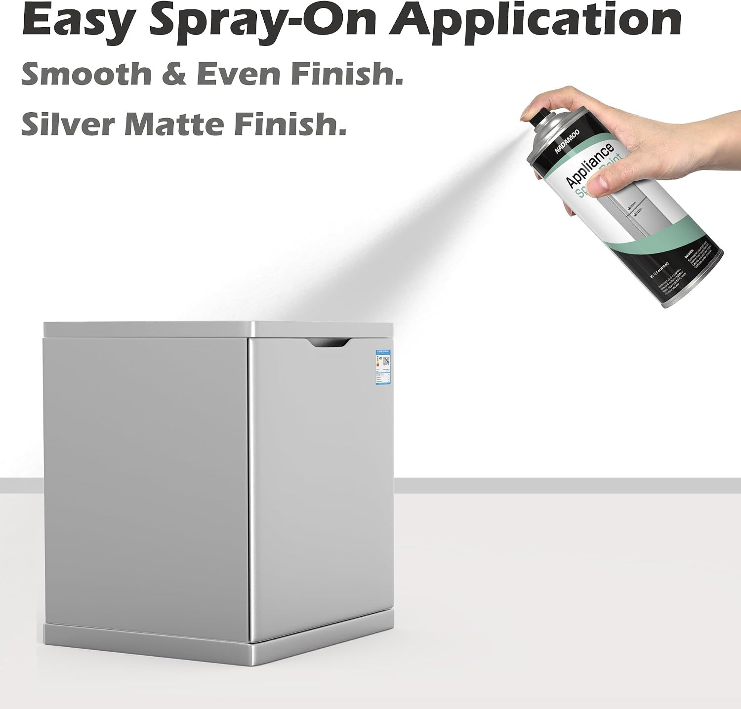 NADAMOO Matte Silver Appliance Spray Paint, Rust-Resistant Formula to Renew Old