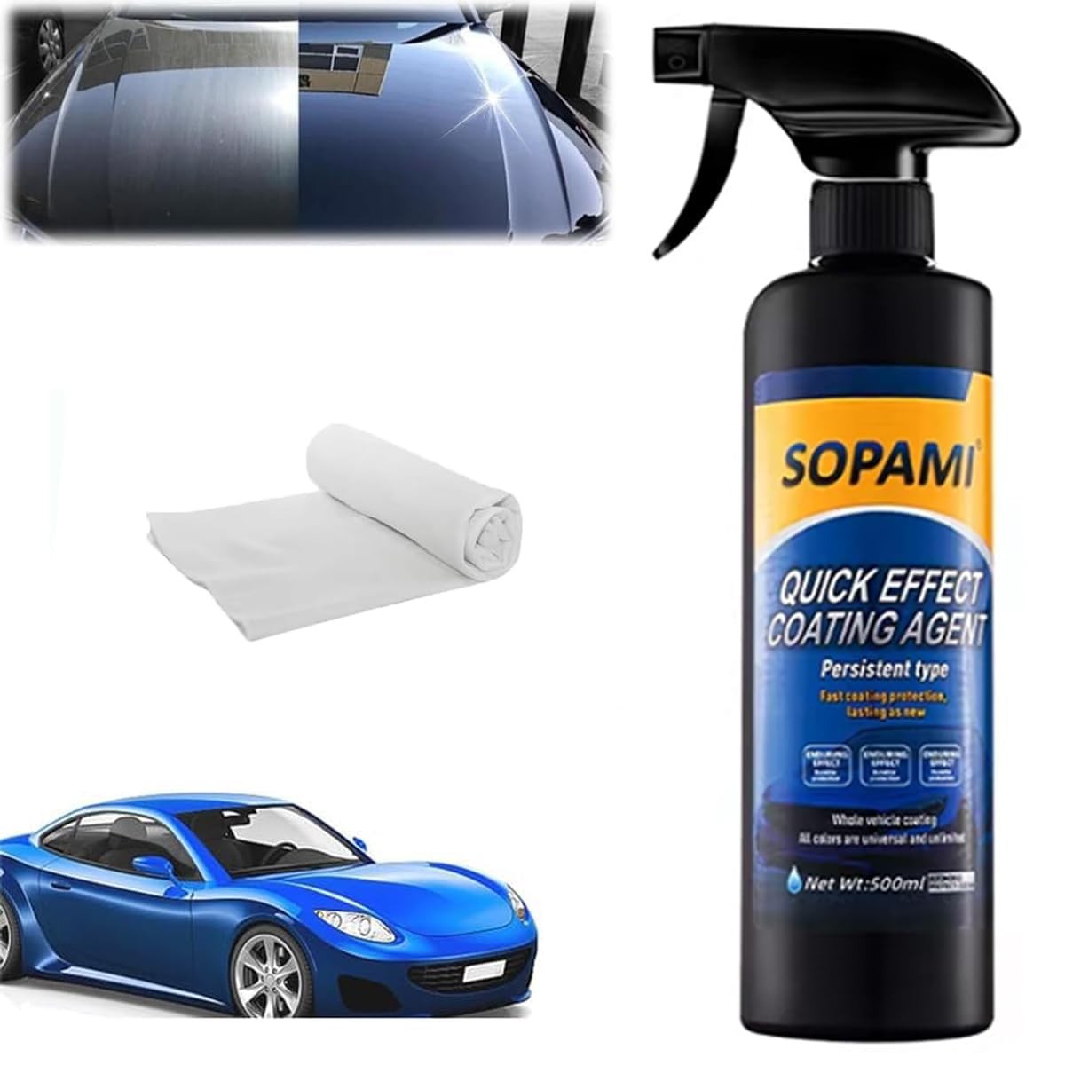 Ceramic Paint Sealant Spray – Maximum Gloss & Shine, Hydrophobic Coating for Car