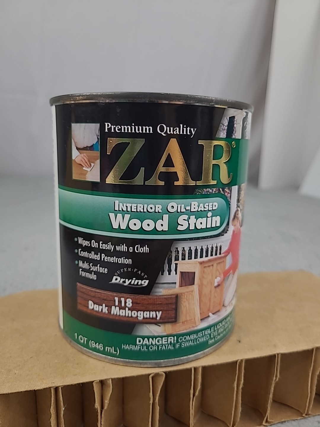 1x Zar Wood Stain DARK MAHOGANY 118 Quart Oil Based Interior