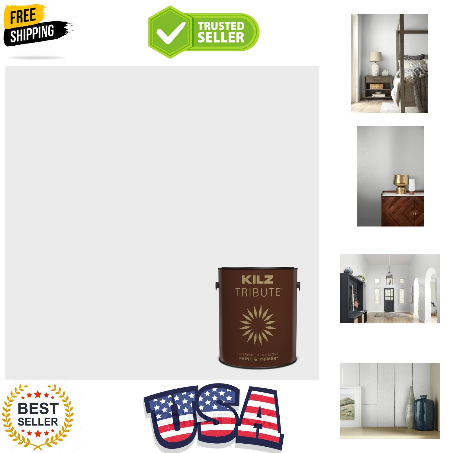 TRIBUTE Paint & Primer, Interior, Semi-Gloss, Contemporary White, 1 Gallon