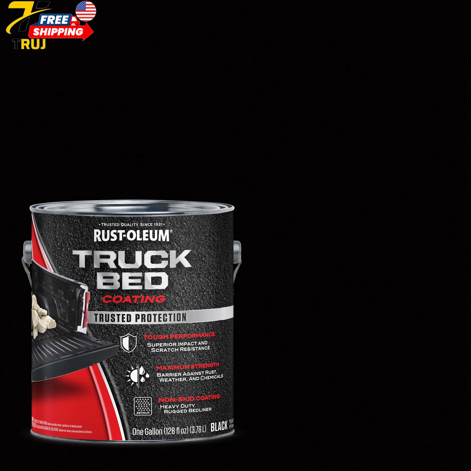 Black Rust Oleum Automotive Truck Bed Coating 1 Gallon Protection Quick Drying