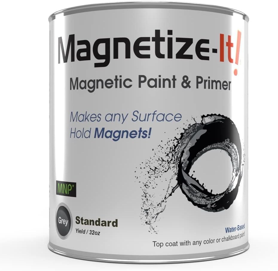 32oz Magnetic Paint & Primer – Create Interactive Walls with Water Resistance