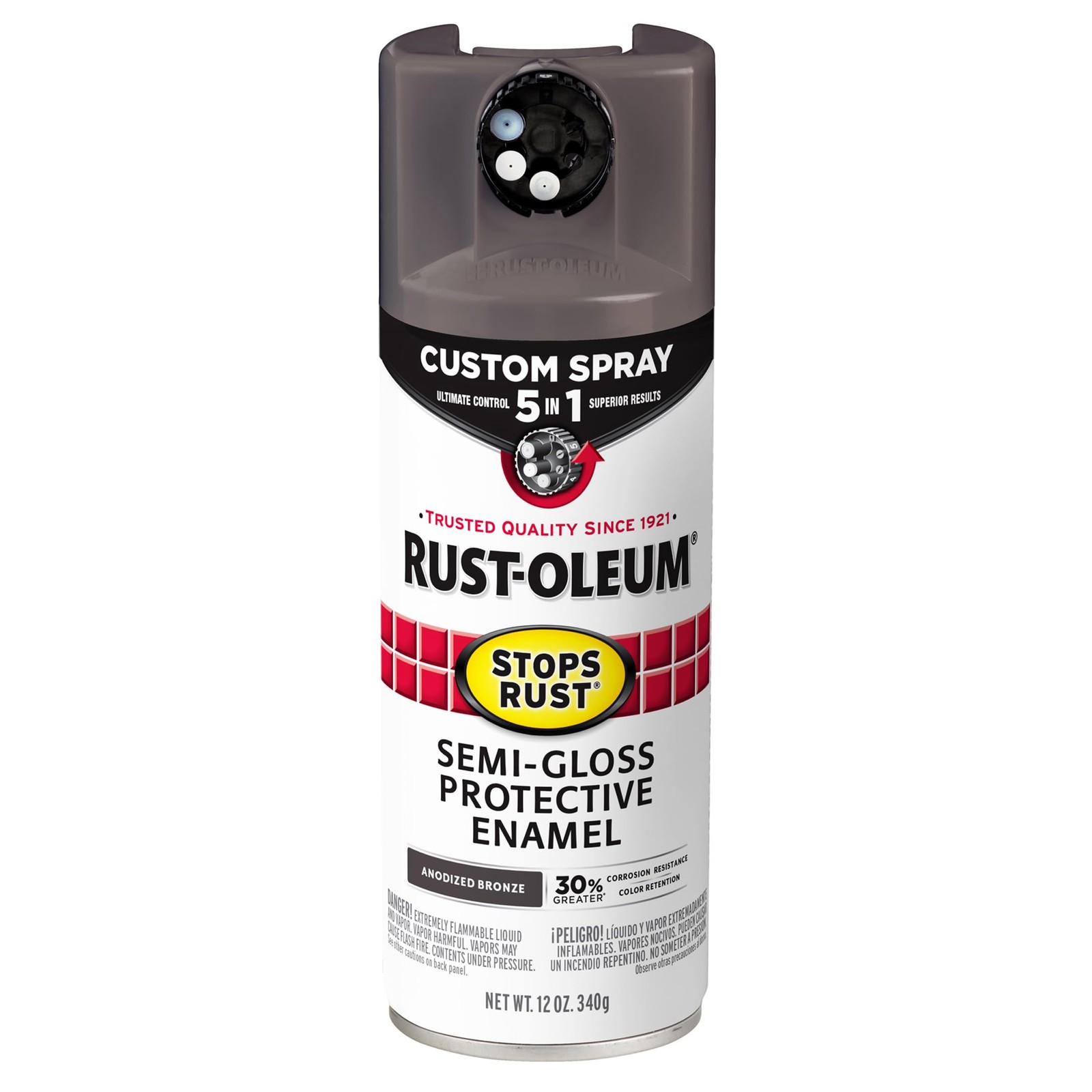 Rust Oleum Stops Rust Semi Gloss Anodized Bronze Spray Paint 12 Ounce 5 In 1