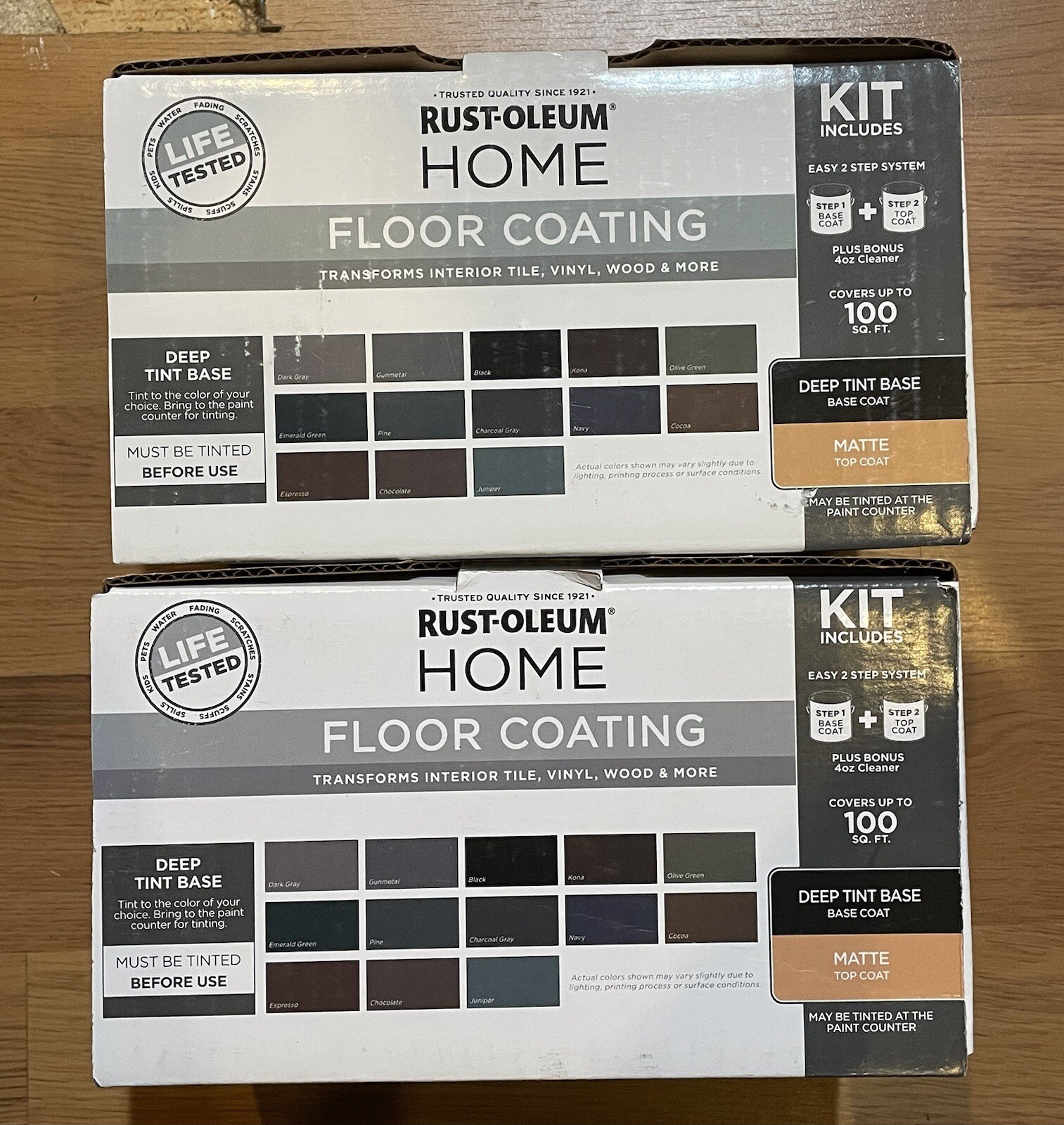 2 Packs Rust-Oleum HOME Matte Deep Tint Base Floor Coating Kit