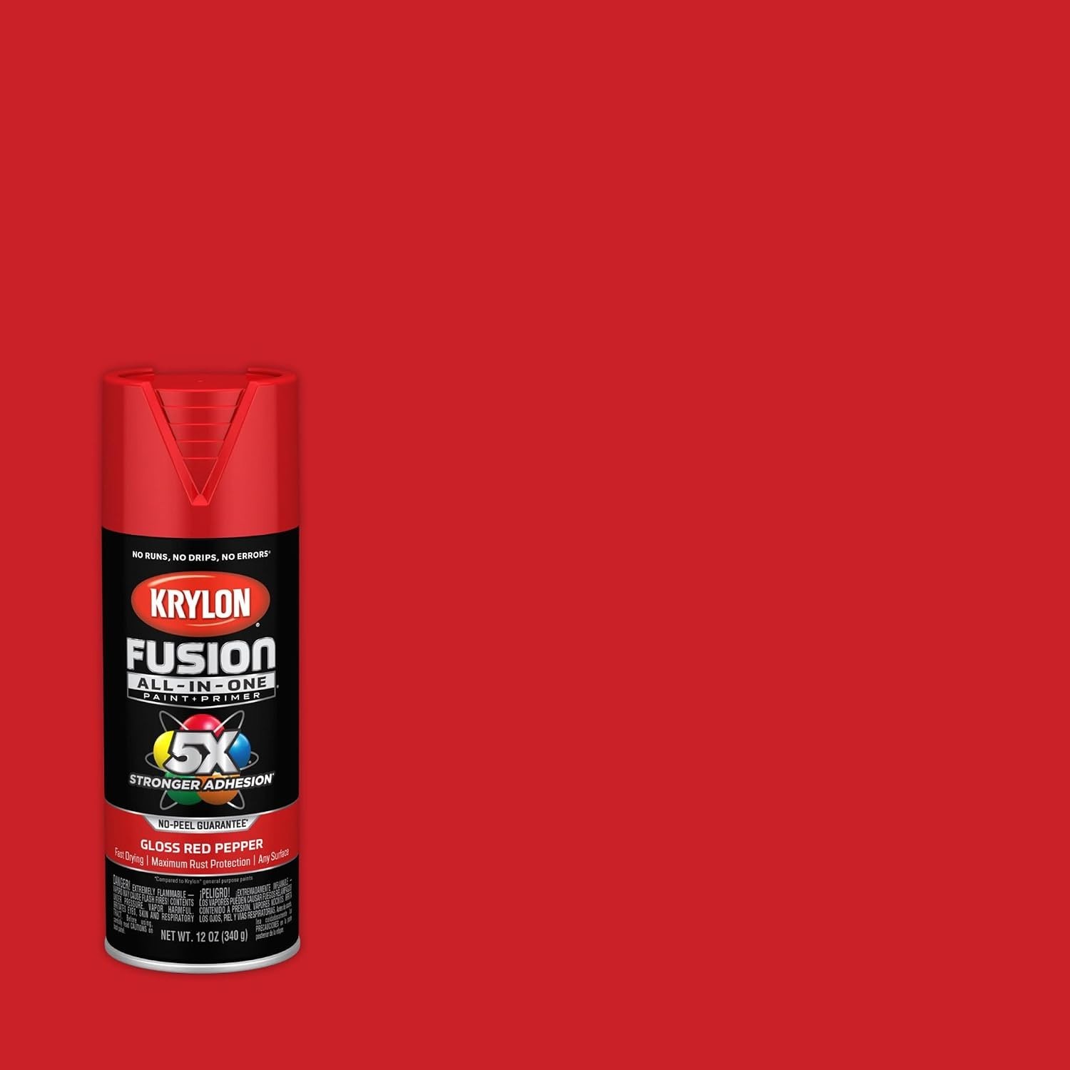 Fast-Drying Red Pepper Gloss Spray Paint & Primer, 12 oz Rust Resistant Can
