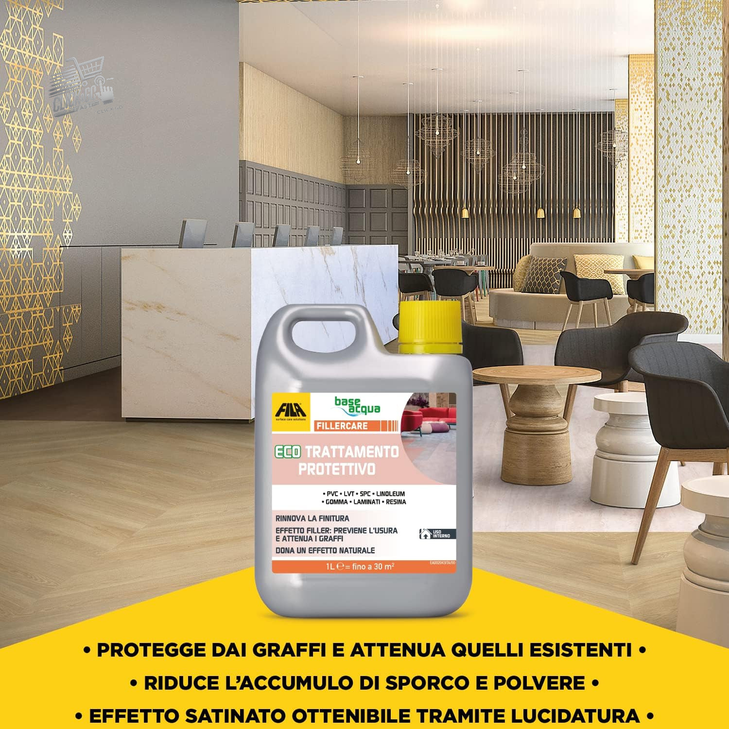 Protective treatment laminate floor PVC plastic renews scratch resistant 1L FI