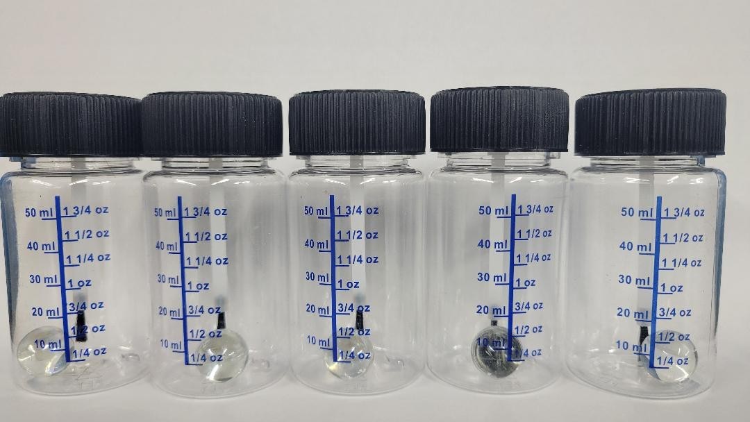5 pack of Touch Up Paint Bottles with Brush attached to cap, 2 ounce capacity.